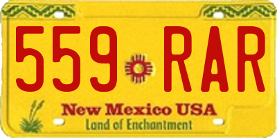 NM license plate 559RAR