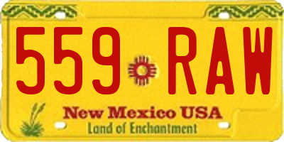 NM license plate 559RAW