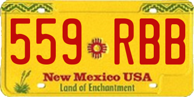 NM license plate 559RBB