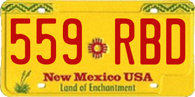 NM license plate 559RBD