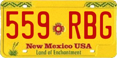 NM license plate 559RBG