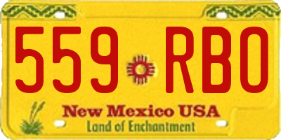 NM license plate 559RBO