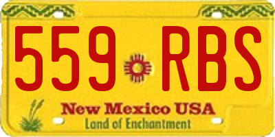 NM license plate 559RBS