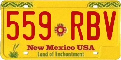 NM license plate 559RBV