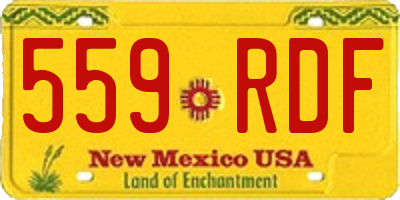 NM license plate 559RDF