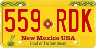 NM license plate 559RDK