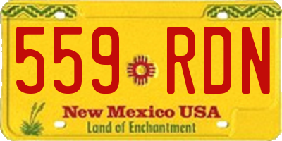 NM license plate 559RDN