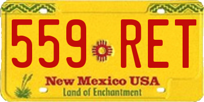 NM license plate 559RET