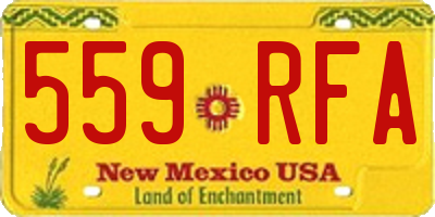 NM license plate 559RFA