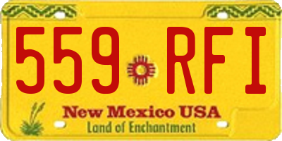 NM license plate 559RFI