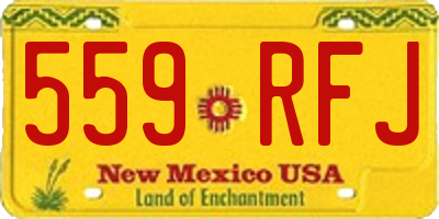 NM license plate 559RFJ
