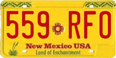 NM license plate 559RFO