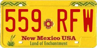 NM license plate 559RFW