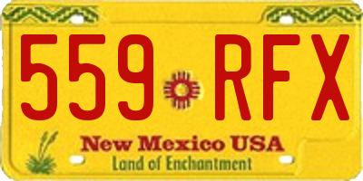 NM license plate 559RFX