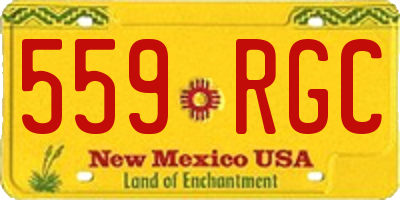NM license plate 559RGC