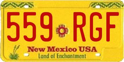 NM license plate 559RGF
