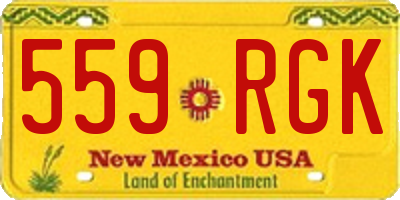 NM license plate 559RGK
