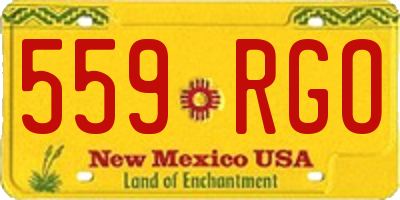 NM license plate 559RGO