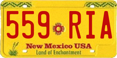 NM license plate 559RIA
