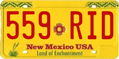 NM license plate 559RID