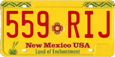 NM license plate 559RIJ