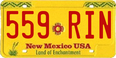 NM license plate 559RIN