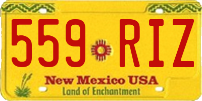 NM license plate 559RIZ