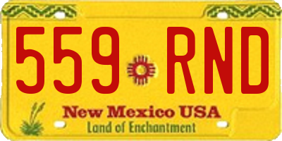 NM license plate 559RND