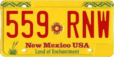 NM license plate 559RNW