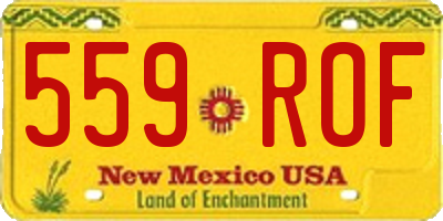 NM license plate 559ROF