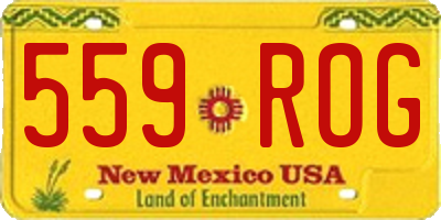 NM license plate 559ROG