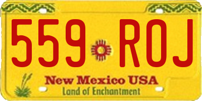 NM license plate 559ROJ