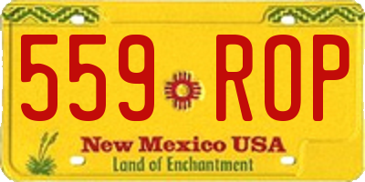 NM license plate 559ROP