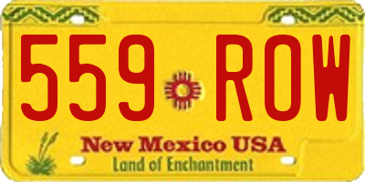 NM license plate 559ROW