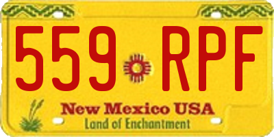 NM license plate 559RPF
