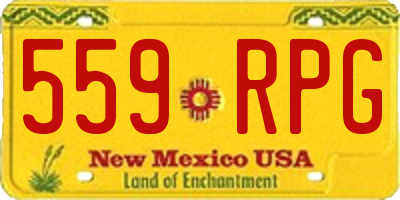 NM license plate 559RPG