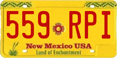 NM license plate 559RPI