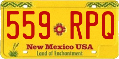 NM license plate 559RPQ