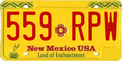 NM license plate 559RPW