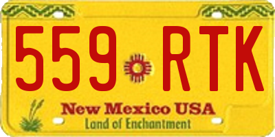 NM license plate 559RTK