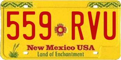 NM license plate 559RVU