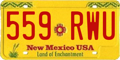 NM license plate 559RWU