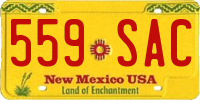 NM license plate 559SAC
