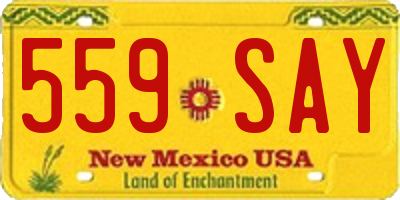 NM license plate 559SAY
