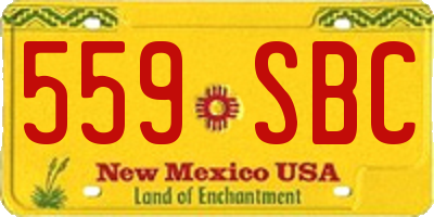 NM license plate 559SBC