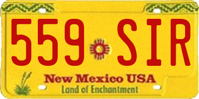 NM license plate 559SIR