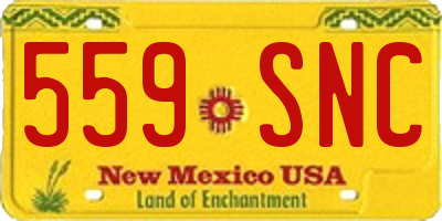NM license plate 559SNC