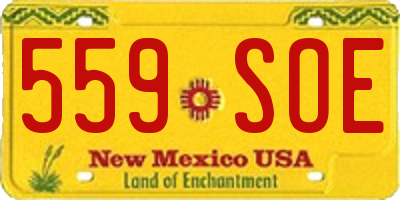 NM license plate 559SOE