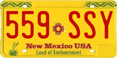 NM license plate 559SSY