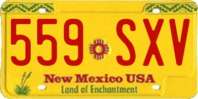 NM license plate 559SXV